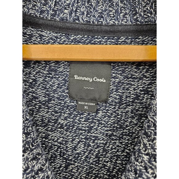 Barney Cools Shawl Collar Sweater Mens XL Blue Knit Cotton Cardigan - Picture 3 of 4